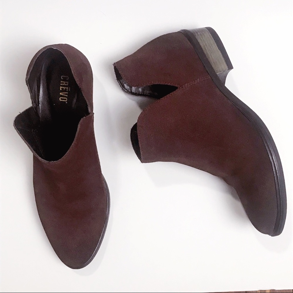 Burgundy Oxblood Suede Ankle Booties